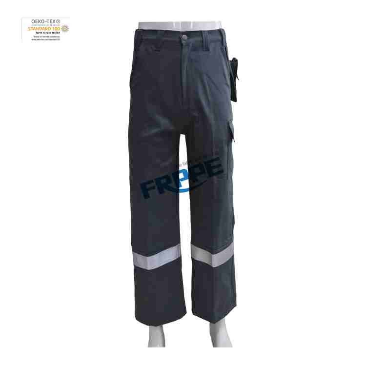 EN11611 310gsm Fire Resistant Pants FR Cotton Pants With Reflective Tapes
